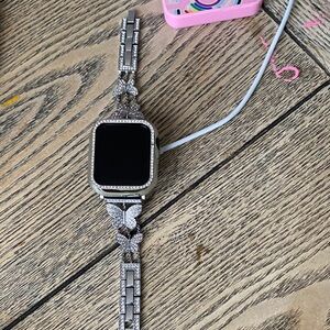 Silver Butterfly Watch Band